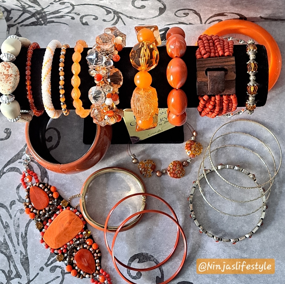 Vibrant Orange Bracelet/Bangle Bundle - image 2
